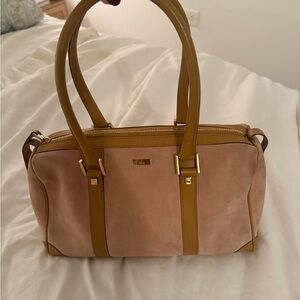 Elegant Tan and Pink Women's Handbag